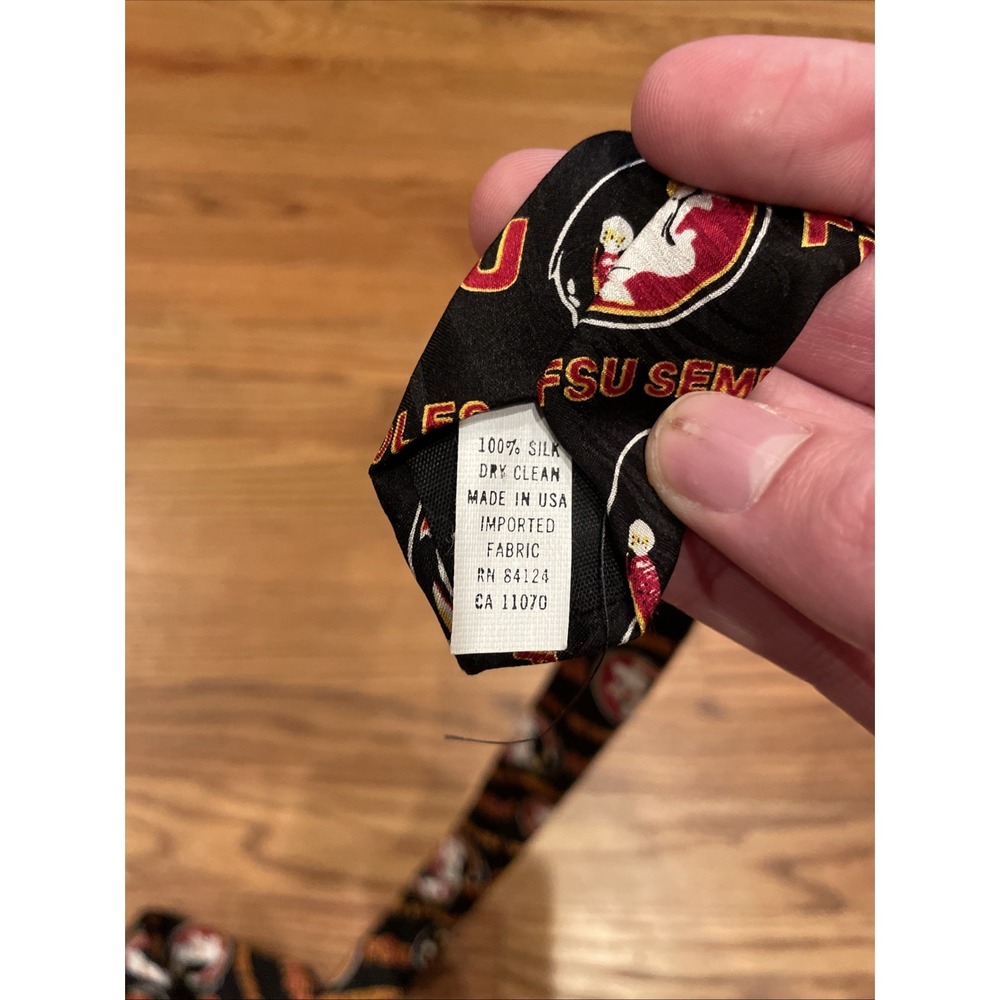 Vintage RM Sport FSU Florida State Seminoles All Over Print Tie Silk Made in USA - Picture 3 of 4